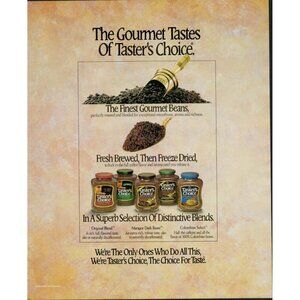 1989 Tasters Choice Coffee Vintage Print Ad (L11)
